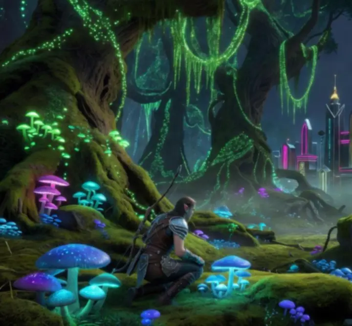 Immersyjny świat fantasy z magicznymi krajobrazami i monumentalnymi budowlami